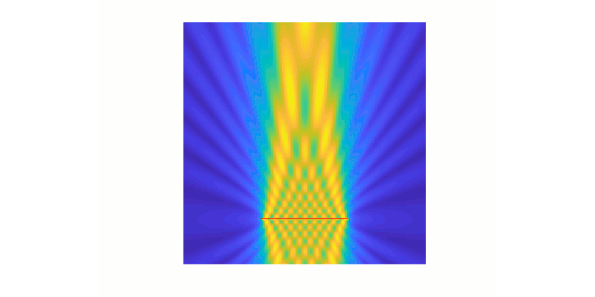 Image showing the acoustic field from a rotating line source.